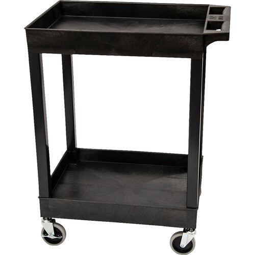 Luxor-SEC11-B-OUTRIG 24 x 18" Plastic Utility Tub Cart (2 Shelves, Black)