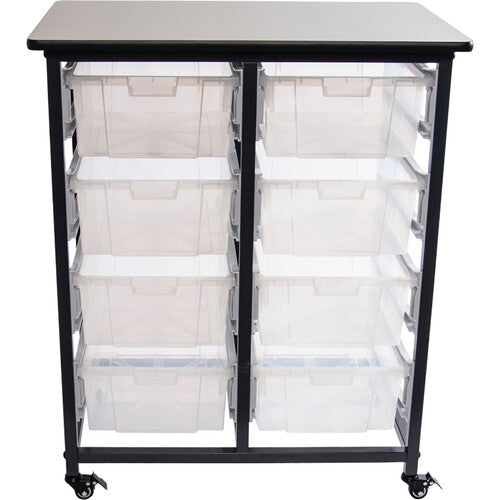 Luxor-MBS-DR-8L-CL Mbs Double Rack w/ 8 Lg Bins - Clear