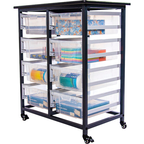 Luxor-MBS-DR-8L-CL Mbs Double Rack w/ 8 Lg Bins - Clear