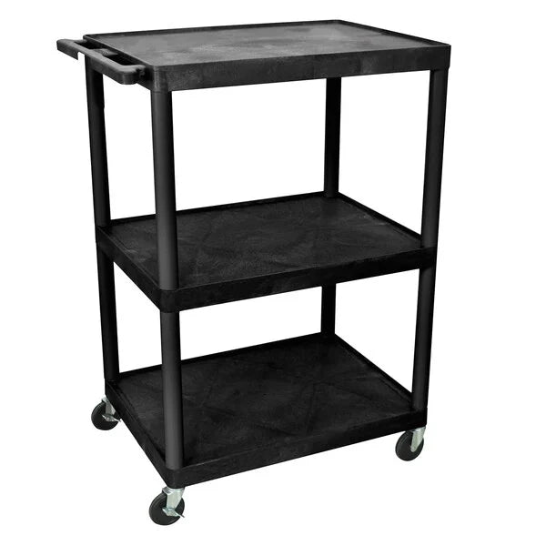 Luxor-LP48-B Heavy-Duty 3 Shelf A/V Cart - 32" x 24" x 48 1/4"