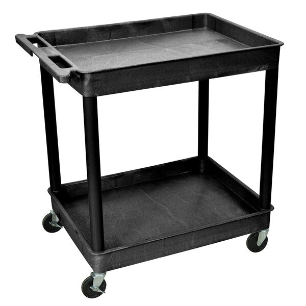 Luxor-TC11-B 2 Tub Utility Cart Black 24" x 32" x 37.5"