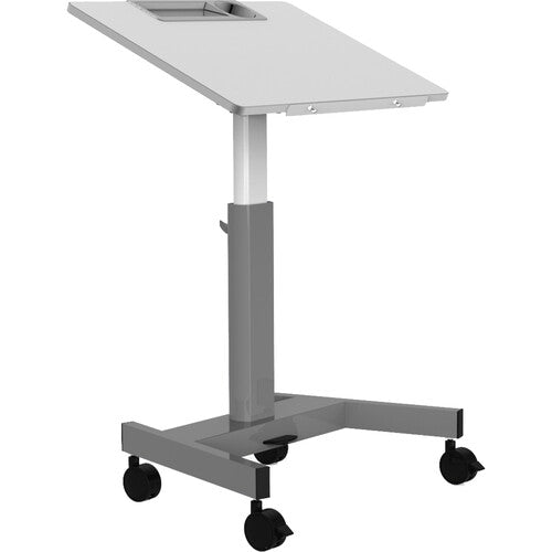 Luxor-STUDENT P TILT Pneumatic Adjustable Height Flip Top Student Nesting Desk Gray (28" x 21")