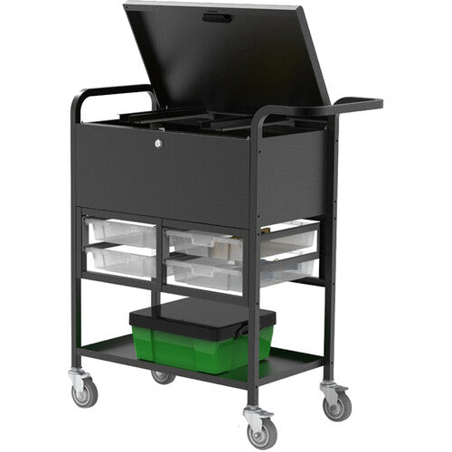 Luxor-UCWS003 File Cart with Locking Cabinet and Storage Bins