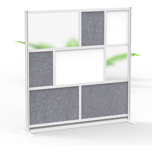 Luxor Modular Room Divider Starter Wall with Whiteboard (70 x 70")