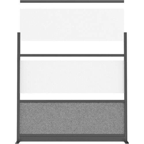Luxor-MW-5348-FWCGWB Modular Room Divider Starter Wall (53" x 48", Black)