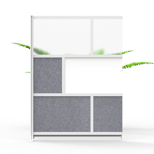 Luxor Modular Room Divider Add-On Wall with Whiteboard (53" x 70")