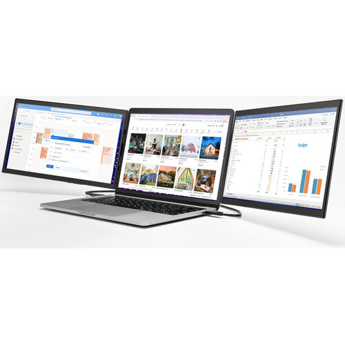 Luxor-STCSLP13BL SideTrak Swivel Pro HD Triple 13.3" Monitor