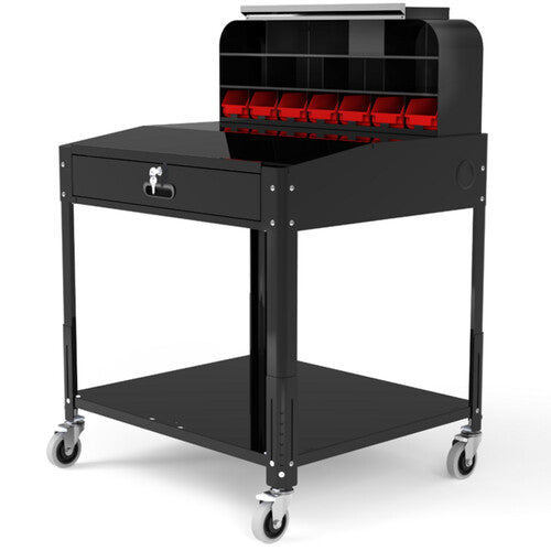 Luxor-DTWS002 Height Adjustable Shop Desk With Bins