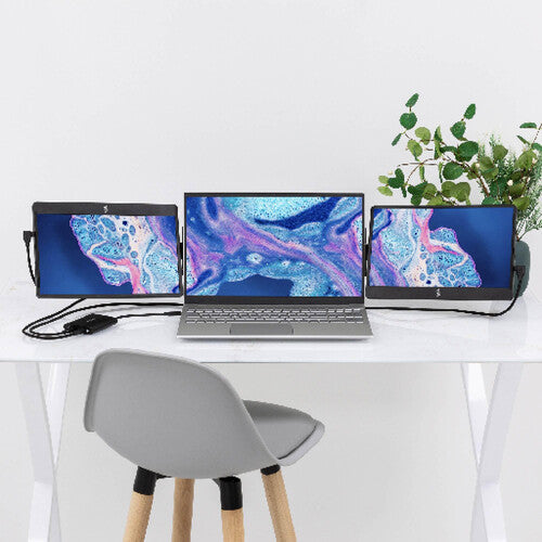 Luxor-STTL12BL-TRI-HB 12.5" Triple Monitor with Hub