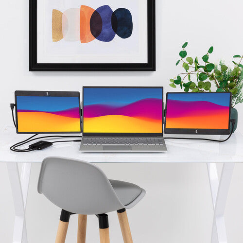 Luxor-STTL14BL-TRI-HB 14" Triple Monitor with Hub