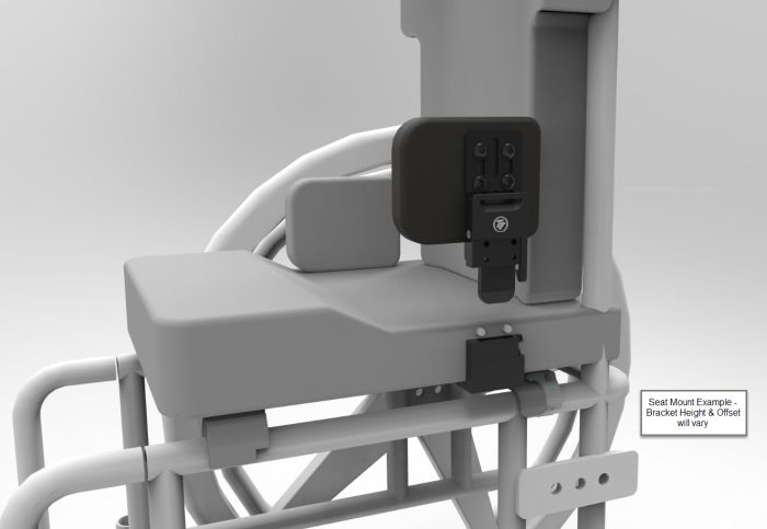 Therafin-34334-Hip Guide Bracket, Locking Rem, 2.5" Thick, 2" Offset, 3" Pad Mount, EA