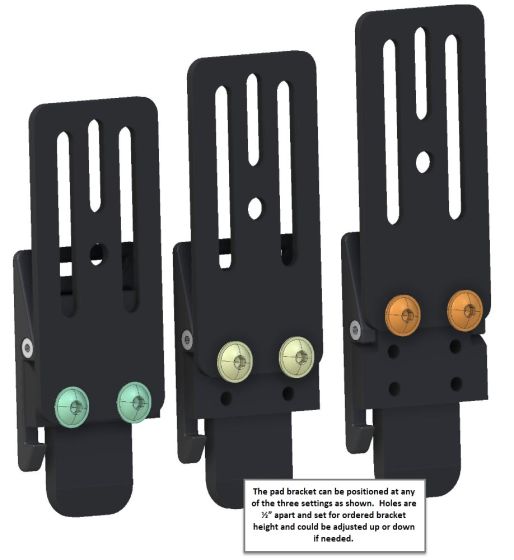 Therafin-34322-Hip Guide Bracket, Locking Rem, 2" Thick, 1/2" Offset, 3" Pad Mount, EA