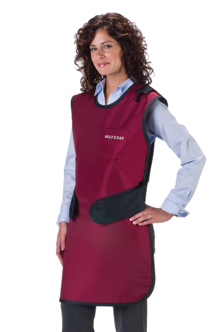Wolf X-ray Protective Apron Easy Wrap, Large, Lead Free with Thyroid Collar