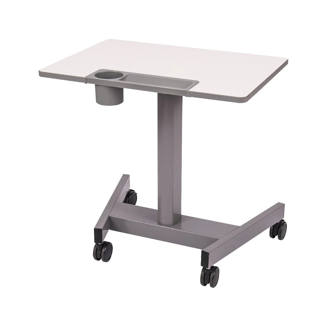 Luxor-STUDENT-P Pneumatic Adjustable Height Sit Stand Student Desk Light Gray (19.5" x 27.5" x 29"–43.5")