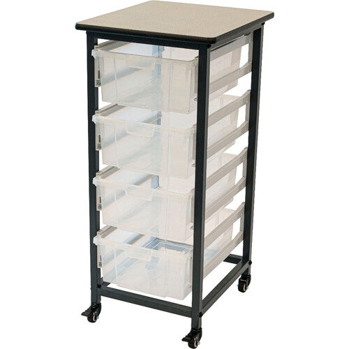 Luxor-MBS-SR-4L-CL Mbs Single Rack w/ 4 Lg Bins