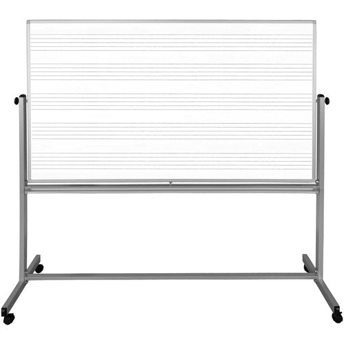 Luxor-MB7248MW 72 x 48" Mobile Double-Sided Music Whiteboard
