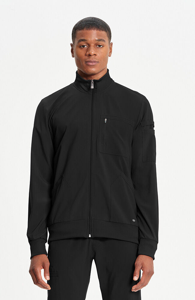 Infinity Men's Zip Front Rib Panel Scrub Jacket