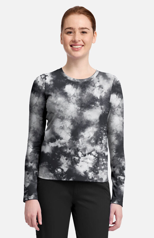 Purple Label by Healing Hands Women's Melissa Tie-Dye Print Underscrub Tee