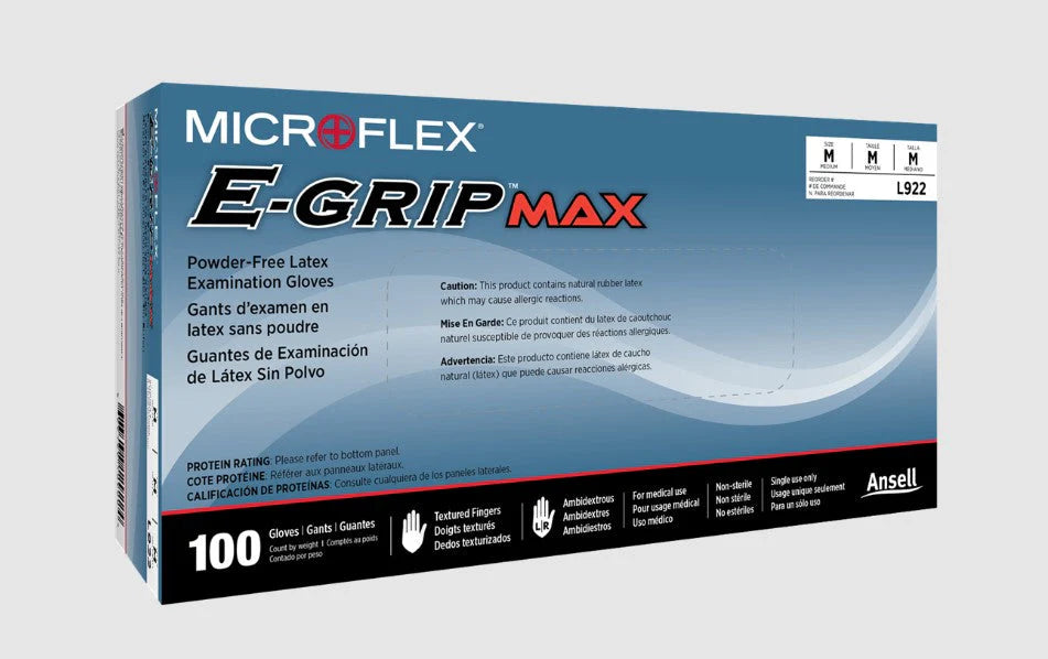 Ansell Microflex® E-Grip® Max Latex Powder-Free Exam Gloves