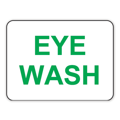 Marketlab-2014 Warning Sign • 12"W x 0.25"D x 9"H, “Eye Wash”, 1/ea