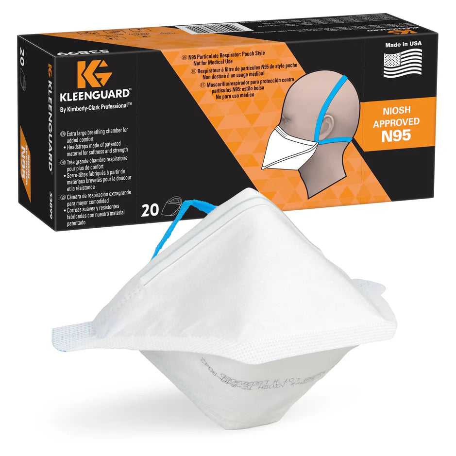 Ansell 53899 KleenGuard N95 Pouch Respirator Regular Size White 20/box