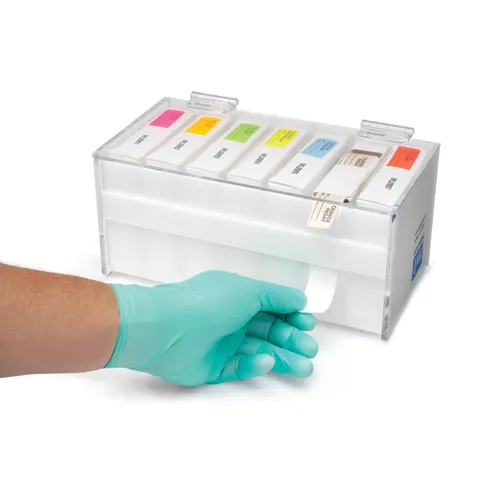 Bowman Dispensers/Marketlab-2031 Medium Label Box Dispenser with Slotted Front
I.V. Daily Change Box Label Dispenser • 10"W x 5"D x 4.375"H