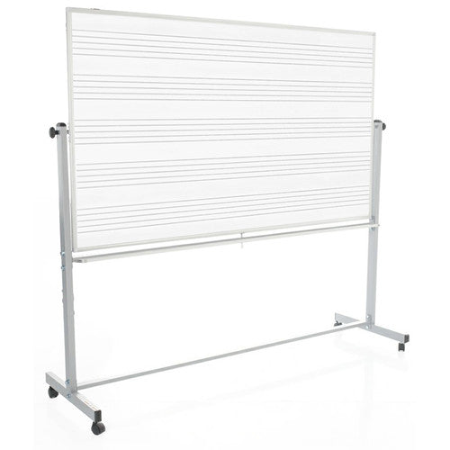Luxor-MB7248MM 72 x 48" Mobile Double-Sided Magnetic Music Whiteboard