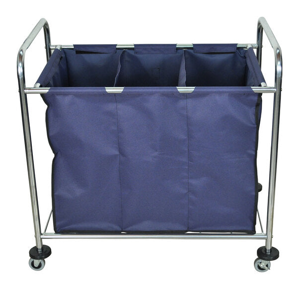 Luxor-HL15 7 Bushel 3-Compartment Industrial Laundry Cart with Dividers - 38 1/2" x 24 3/4" x 36 1/2"