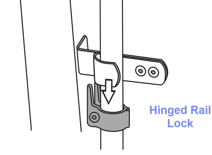 Therafin-32557-Universal Rail Lock - 7/8" & 1" Diameter, Pair