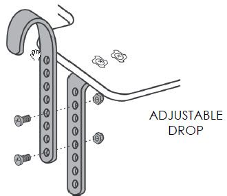 Therafin-32517-Seat Hardware, Adjustable Drop Kit for 7/8" Tube