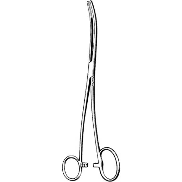 Sklar-90-7710 Bozeman-Douglas Uterine Dressing Forceps - 10-1/4", 'S'-Curved, with One Large Finger Ring, 1/ea