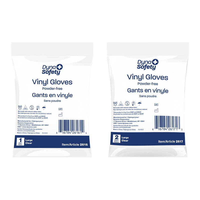 Dynarex Vinyl Exam Gloves, Powder Free (Case Of 500 Pairs)