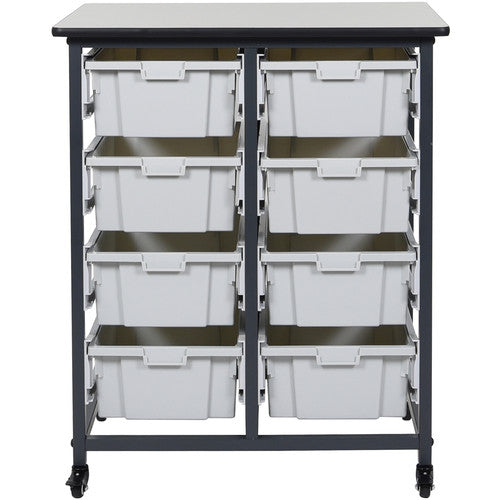 Luxor-MBS-DR-8L Double Row Mobile Bin Storage Unit (Large Bins)