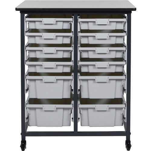 Luxor-MBS-DR-8S4L Double Row Mobile Bin Storage Unit (Small & Large Bins)