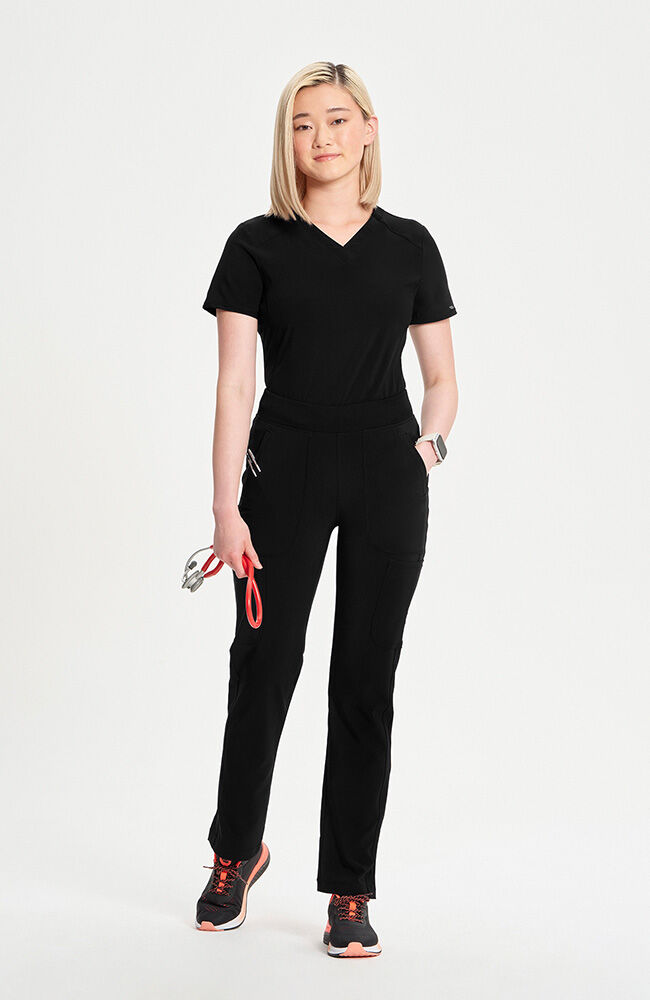 Infinity Women's Mid Rise Tapered Leg Pull-On Scrub Pant - Petite