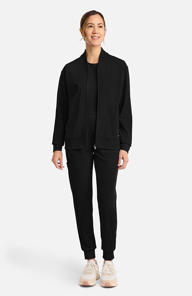 Cherokee Medical Achieve Women's 2-Pocket Shawl Collar Warm Up Scrub Jacket
