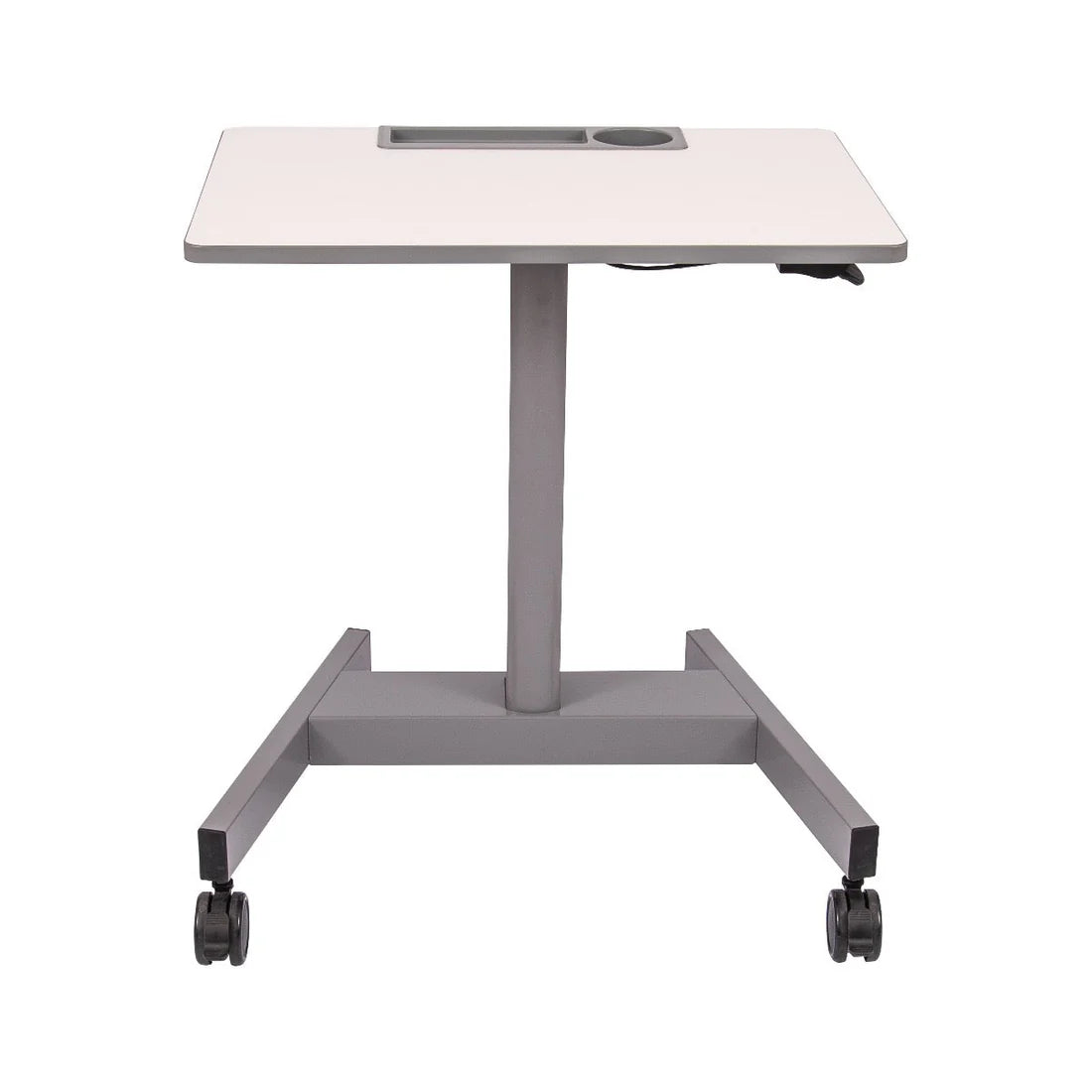 Luxor-STUDENT-P Pneumatic Adjustable Height Sit Stand Student Desk Light Gray (19.5" x 27.5" x 29"–43.5")