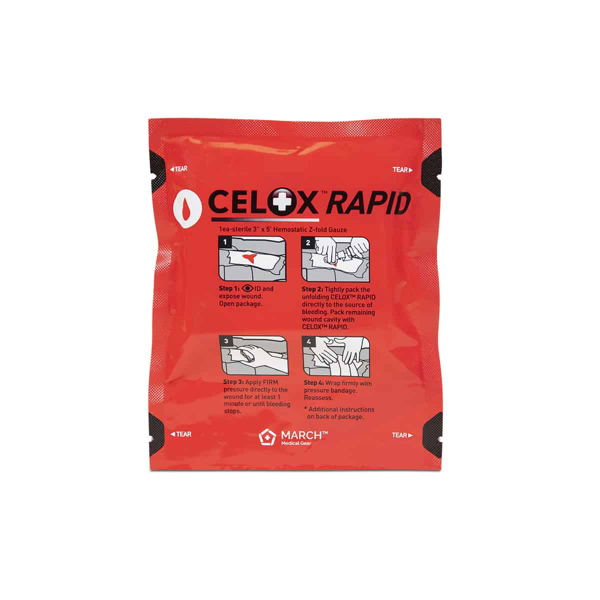 Safeguard Medical-30-215 Celox Rapid Hemostatic Gauze - 3" x 5'
