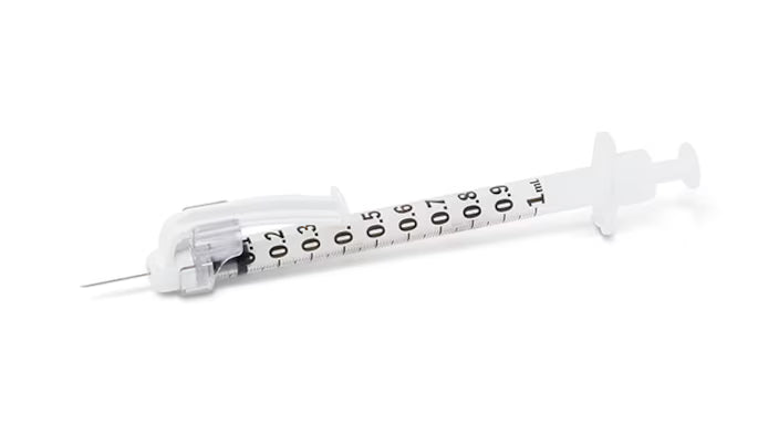 BD-305945 Syringe, 1mL BD SafetyGlide™ Tuberculin, 27 G x ½" Permanently Attached Needle, Regular Bevel, 100/bx, 4 bx/cs