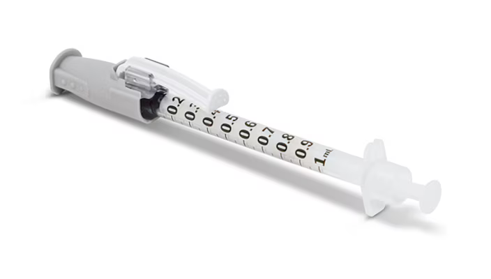 BD-305945 Syringe, 1mL BD SafetyGlide™ Tuberculin, 27 G x ½" Permanently Attached Needle, Regular Bevel, 100/bx, 4 bx/cs