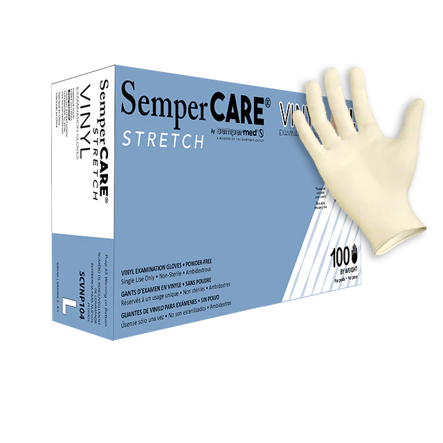 Sempermed-SCVNP101 Sempercare Vinyl Exam Powder Free, Stretchy, Smooth, XS
