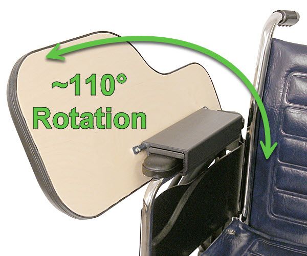 Therafin-Half Tray, Padded, Trimline w/ Adj Height Bracket & Cupholder, Flip