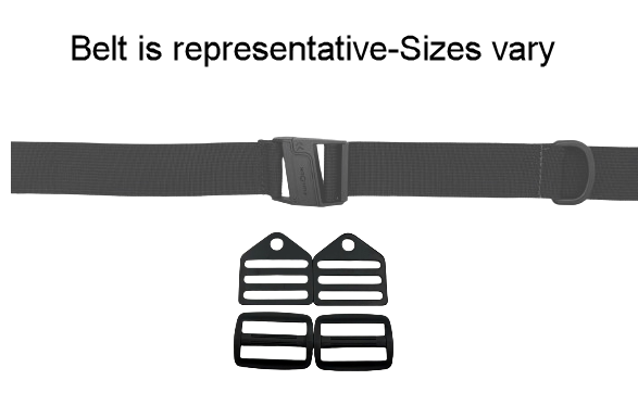 Therafin-36087-Hip Belt, 1.5" Single Front Pull, Magnetic Proximity Slide Buckle w/ Clips and Extra Long Straps