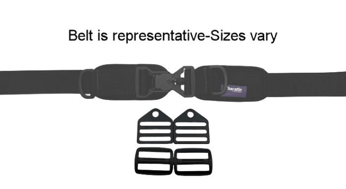 Therafin-36098-Hip Belt, 1.5" TheraFit Dual Pull, Magnetic Proximity Buckle, 9.25 x 2.25 Pads w/ Clips, Extra Long Webbing