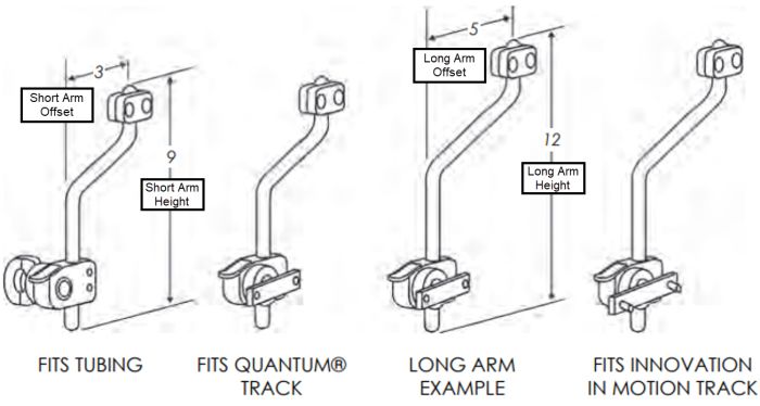 Therafin-30291-Aductor de rodilla de gran tamaño, abatible hacia abajo con brazo largo, adaptador de canal Quantum/Motion Concepts, izquierdo