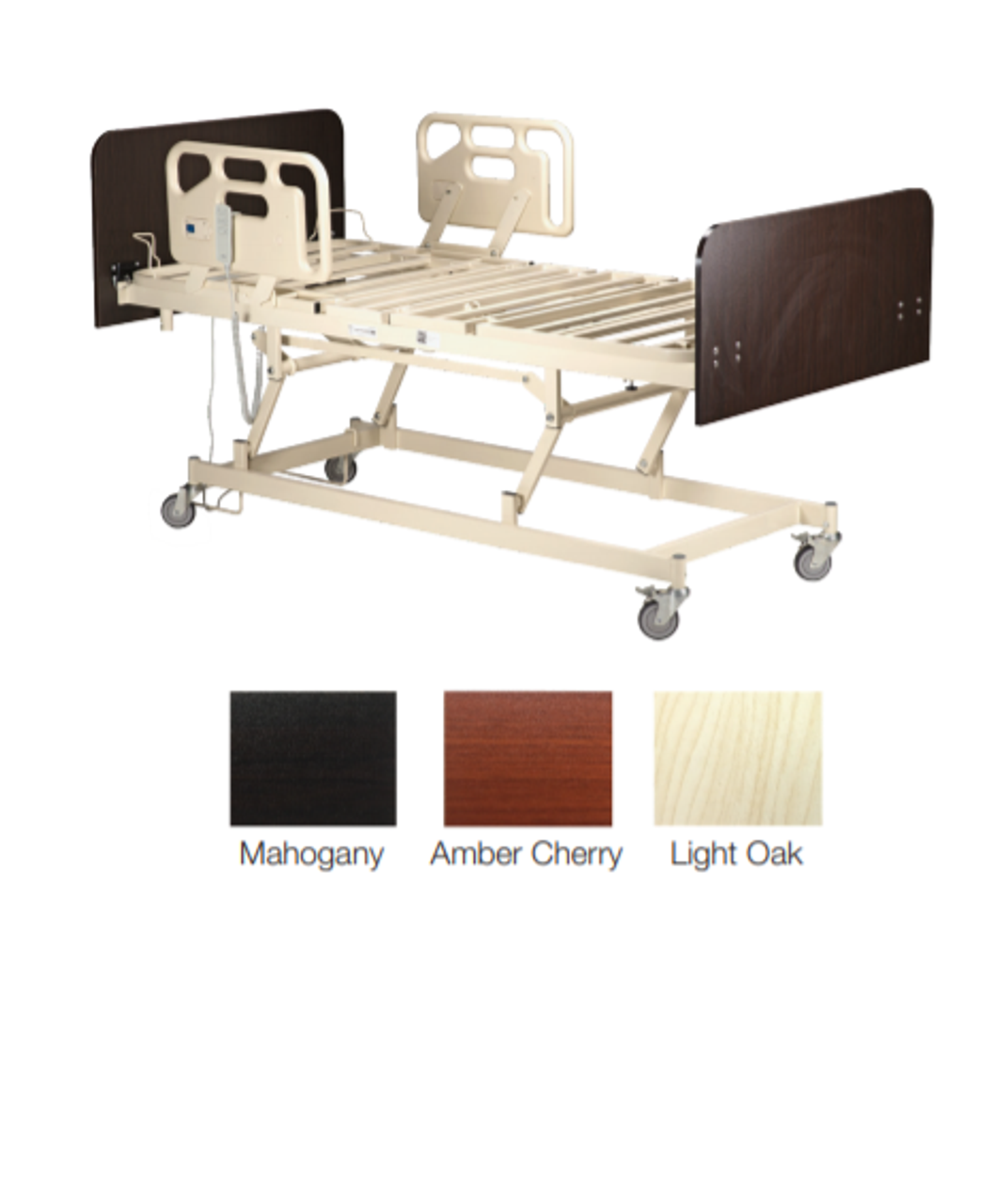 Dynarex-10491-LTC Low Bed - Headboard/Footboard, Mahogany, 1pr/cs