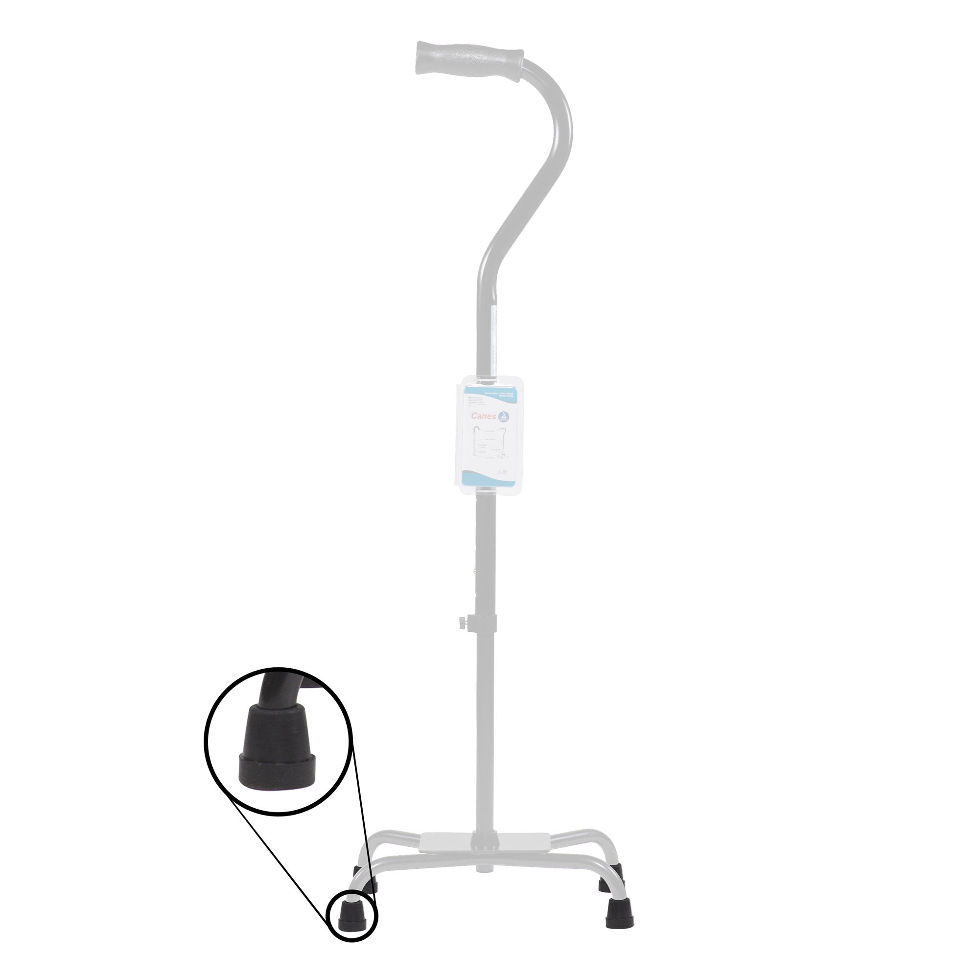 Dynarex Quad Cane Rubber Tip, Black, 1