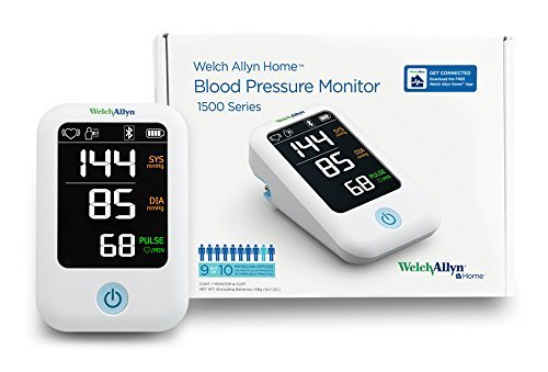 Welch Allyn/Hillrom-RPM-BP100 Home Blood Pressure Monitor & Accessories,BP Monitor, Home Use, 1500 Series, D-Ring Standard Wide Cuff (22 - 42cm), (4) Alkaline AA Batteries (US Only)(Each)