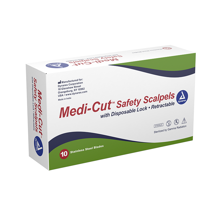 Reliable Dynarex Medi-Cut Safety Scalpels – Retractable Blades with Secure Lock for Safe Disposal