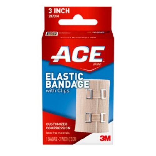 3M-207314 Health Care ACE Elastic Bandage with Clips, 3" W, Beige (Pack of 72)